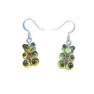4/$20!! Translucent Yellow Gummy Bear Drop Earrings
